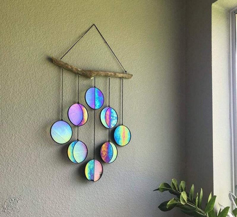 Moon Phase Wall Hanging — solid wood wall decor, view 6