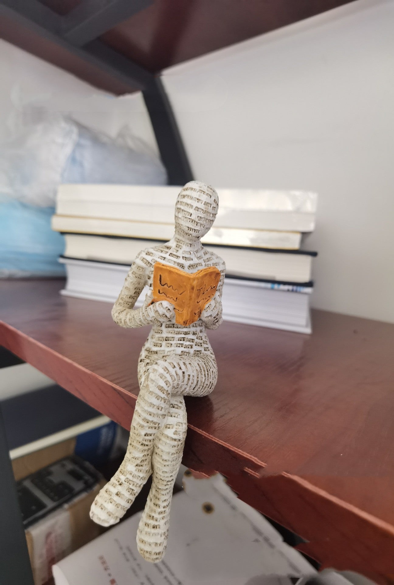 Reading Woman Sculpture — cast resin sculpture decor, view 9