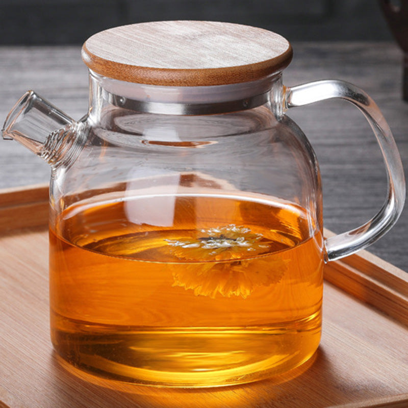 Glass Teapot with Bamboo Lid — kitchen decor, view 6