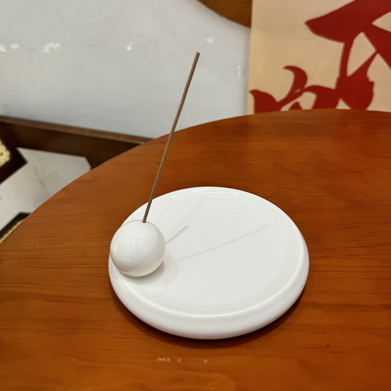 Minimal Ceramic Incense Plate — incense decor, view 1