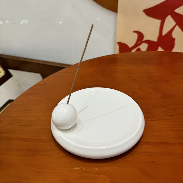 Minimal Ceramic Incense Plate — incense decor, view 1