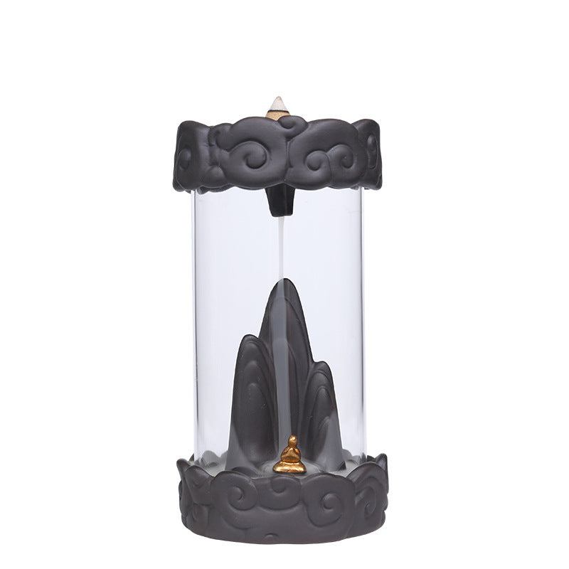 Cloud Windshield Backflow Burner — glazed ceramic incense decor, view 7
