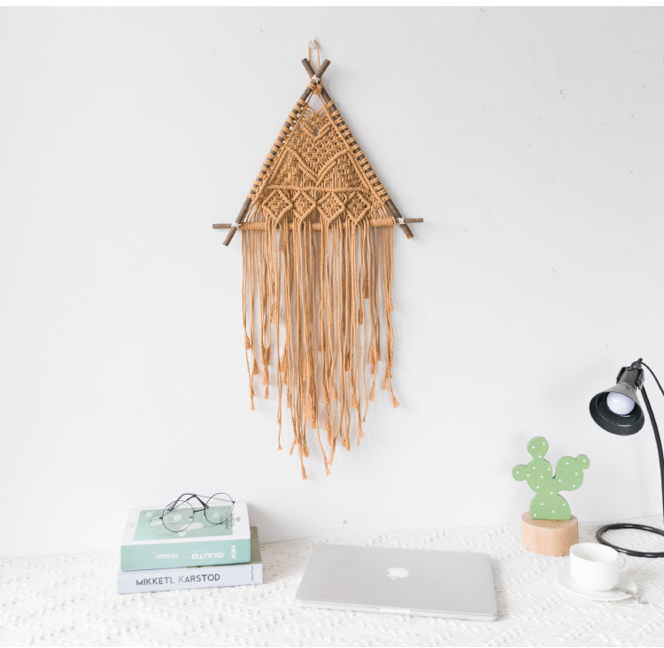Macrame Wall Hanging — woven cotton wall decor, view 3