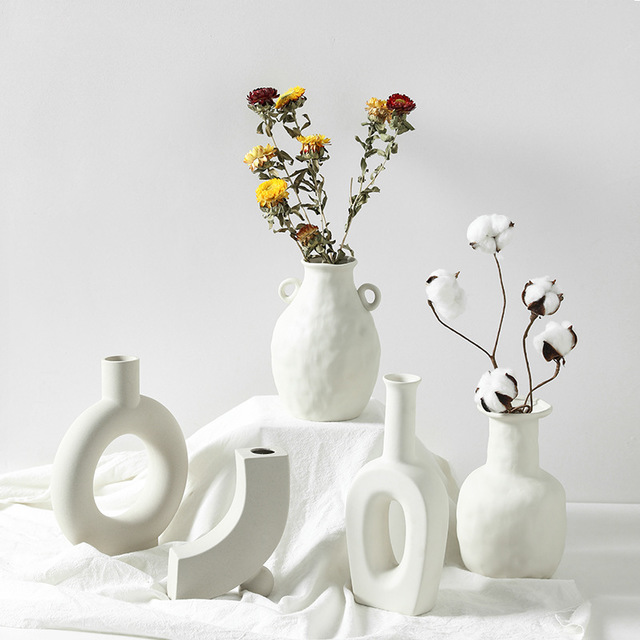 Nordic Ceramic Vase — glazed ceramic vases decor, view 1