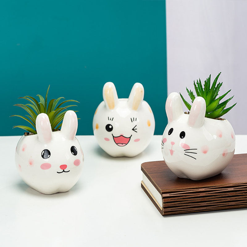 Rabbit Face Planters — ceramic vase, view 3