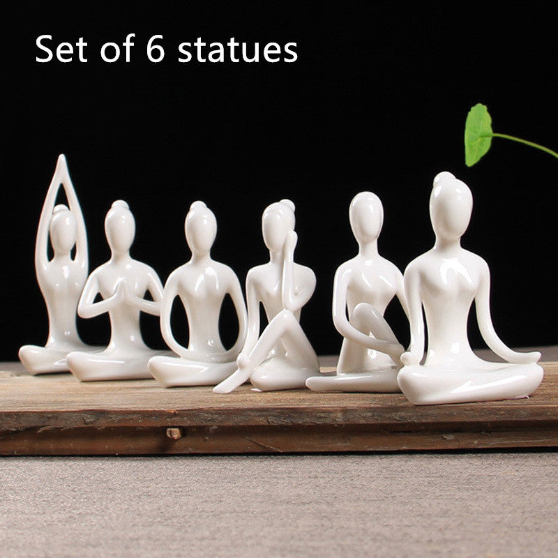 Seated Figure Set — glazed ceramic sculpture decor, view 6
