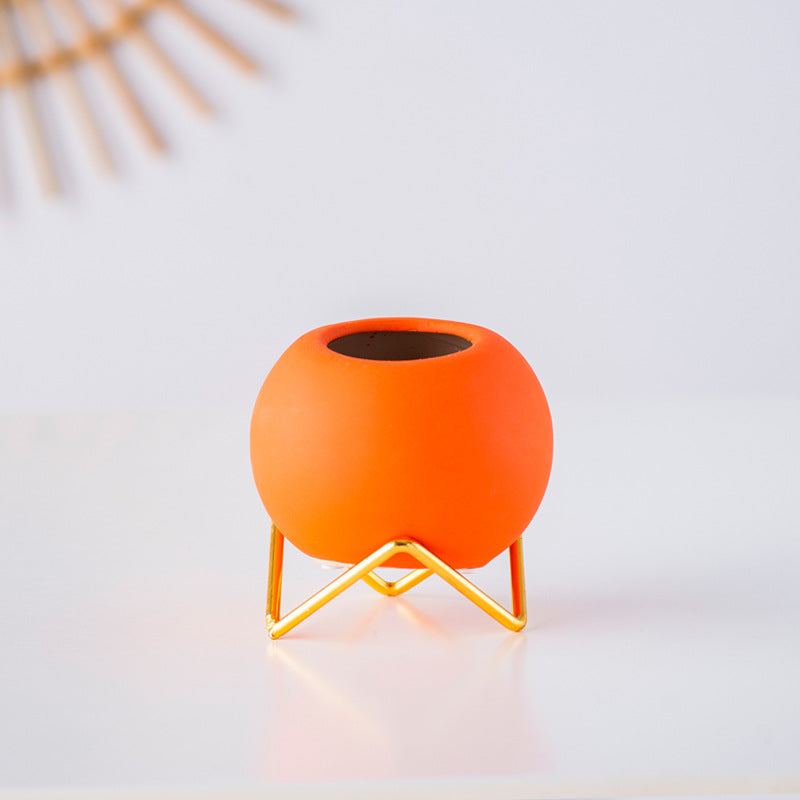 Globe Vase on Brass Stand — vases decor, view 4