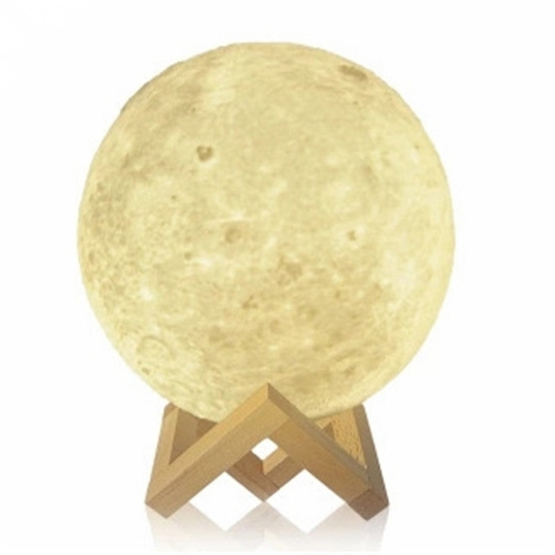 Moon Lamp on Oak Stand — soft-touch polyethylene lighting decor, view 9