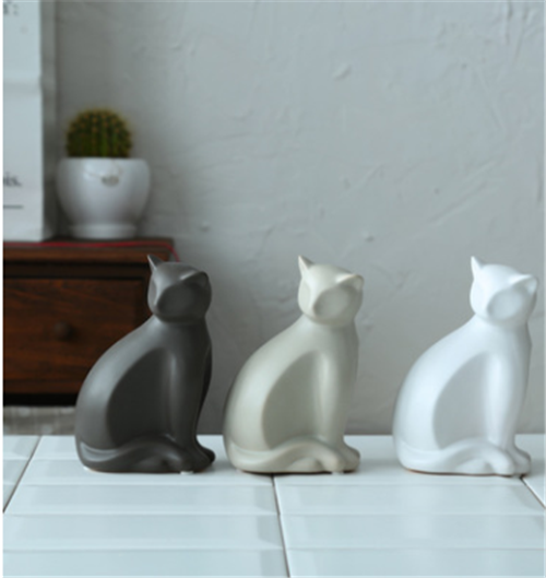 Seated Ceramic Cat — decorative sculpture, view 3