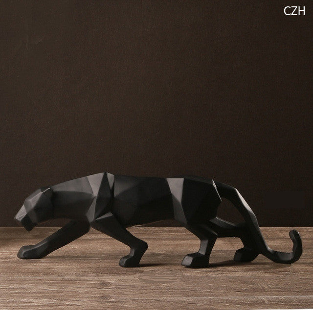 Black Panther Sculpture — cast resin sculpture decor, view 1