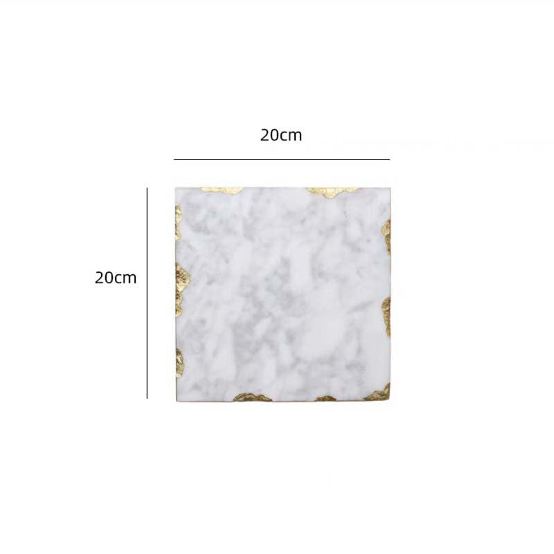 Gilt-Rim Marble Vanity Tray — marble trays decor, view 7