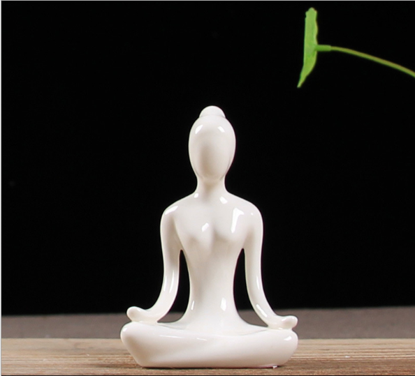 Seated Figure Set — glazed ceramic sculpture decor, view 4