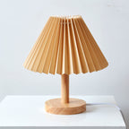 Pleated Shade Wood Lamp, table lamp, view 1