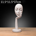 Stone-Look Face Figures — cast resin sculpture decor, view 3