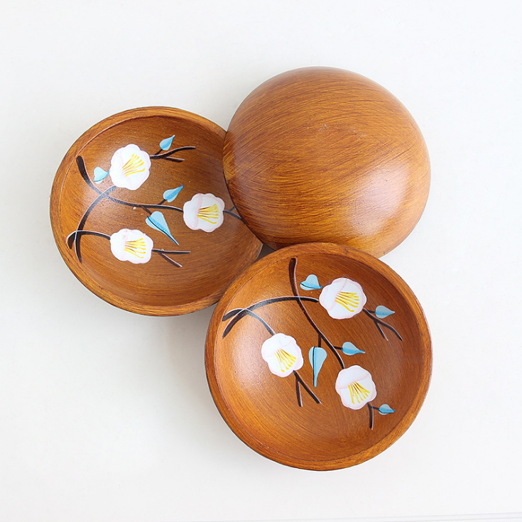 Rustic Wooden Fruit Bowl — kitchen decor, view 4