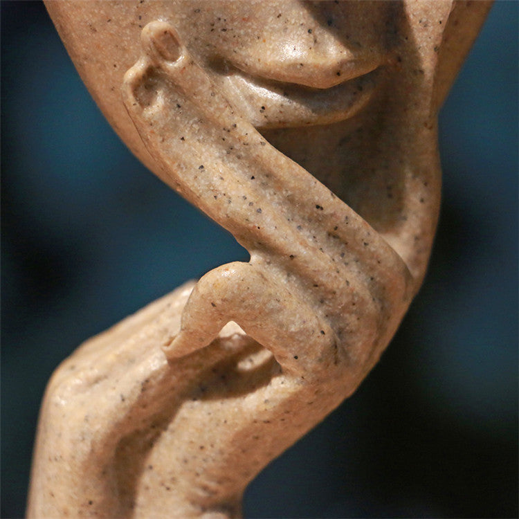 Stone-Look Face Figures — cast resin sculpture decor, view 7