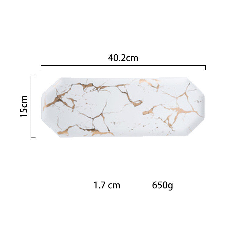 Gold-Edged Marble Tray — marble trays decor, view 6