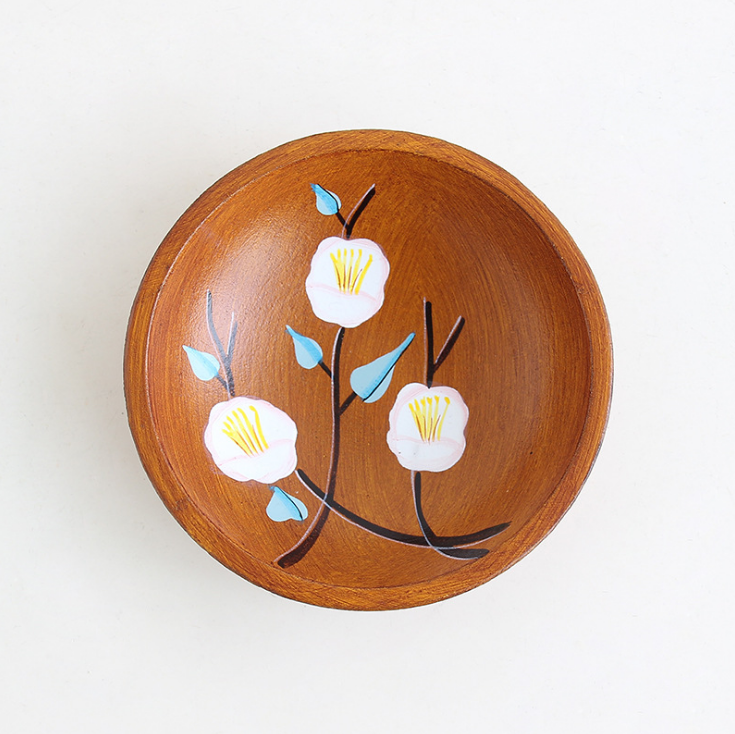 Rustic Wooden Fruit Bowl — kitchen decor, view 1