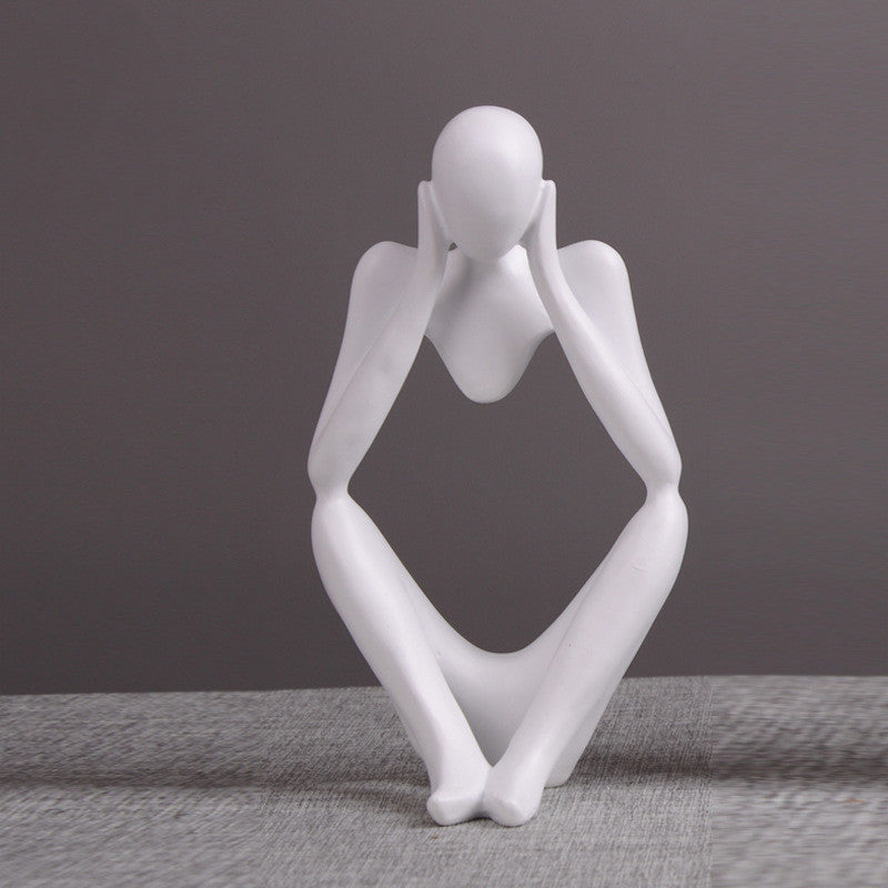 Black Thinker Trio — cast resin sculpture decor, view 6