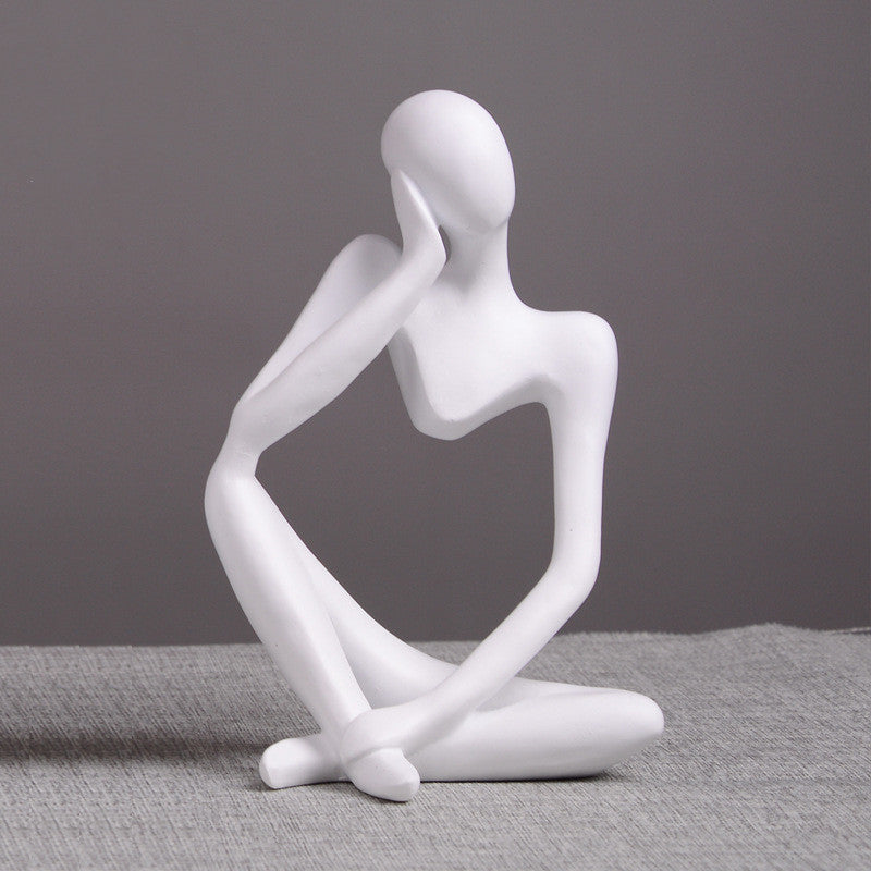 Black Thinker Trio — cast resin sculpture decor, view 4