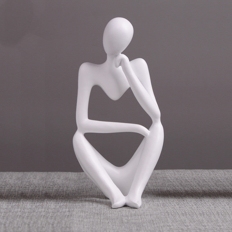 Black Thinker Trio — cast resin sculpture decor, view 5