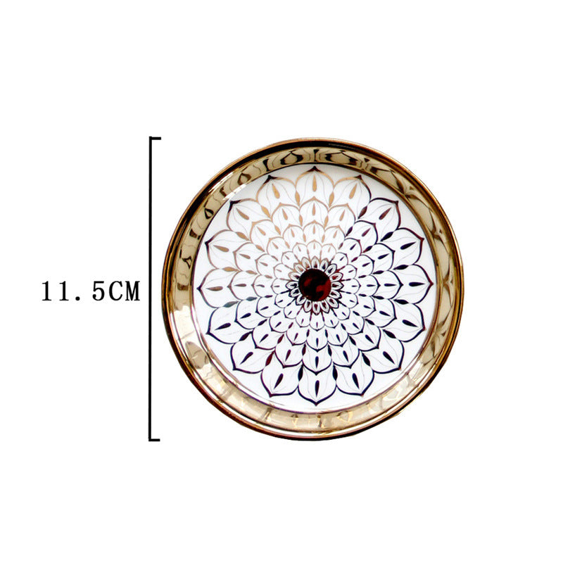 Gilded Ceramic Catch-All Tray — glazed ceramic trays decor, view 3