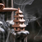 Matte Black Backflow Burner — glazed ceramic incense decor, view 3