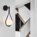 Brass Arc Bedside Wall Lamp — powder-coated metal lighting decor, view 3
