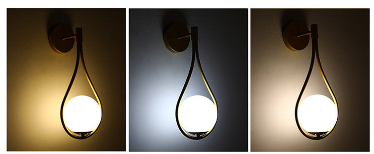 Brass Arc Bedside Wall Lamp — powder-coated metal lighting decor, view 7