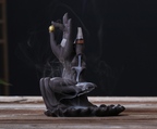 Lotus Dual-Use Incense Burner — glazed ceramic incense decor, view 6
