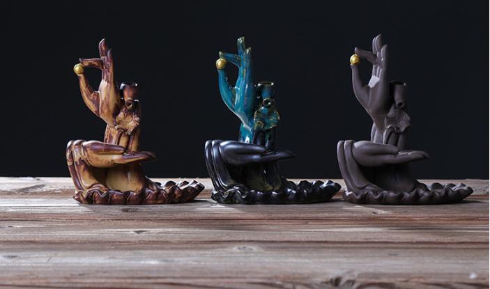 Lotus Dual-Use Incense Burner — glazed ceramic incense decor, view 2