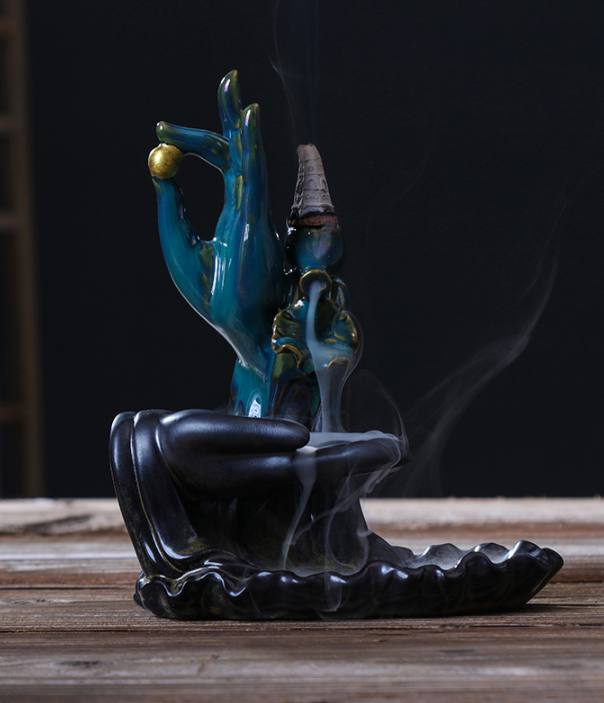Lotus Dual-Use Incense Burner — glazed ceramic incense decor, view 1