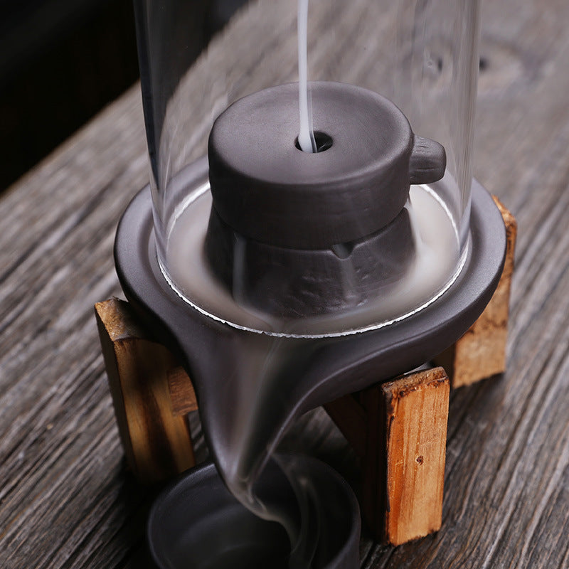 Handmade Waterfall Incense Burner — glazed ceramic incense decor, view 6