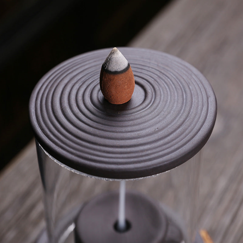 Handmade Waterfall Incense Burner — glazed ceramic incense decor, view 2