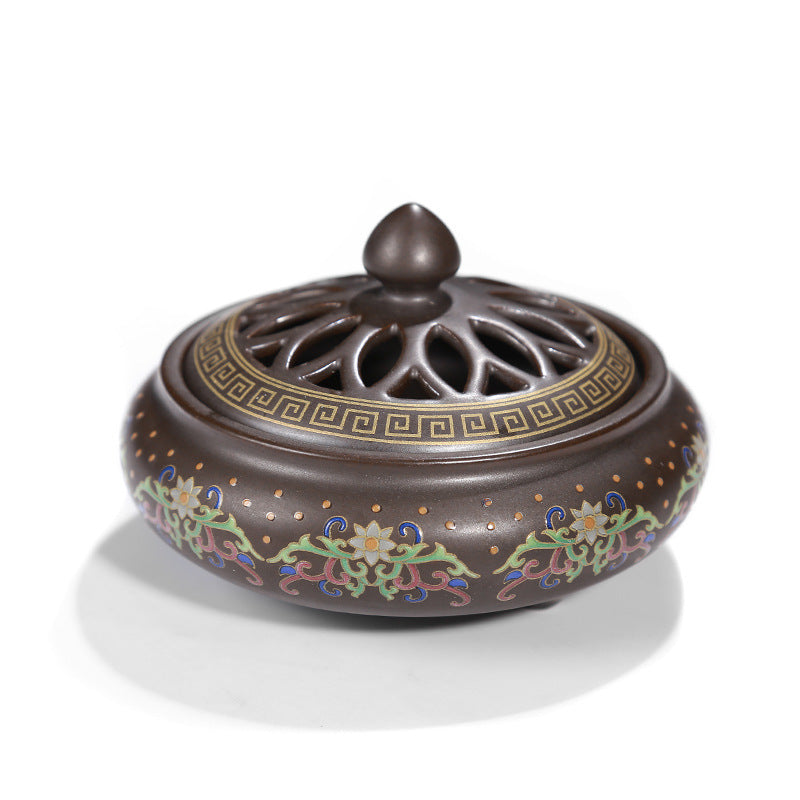 Ceramic Backflow Incense Burner — glazed ceramic incense decor, view 8