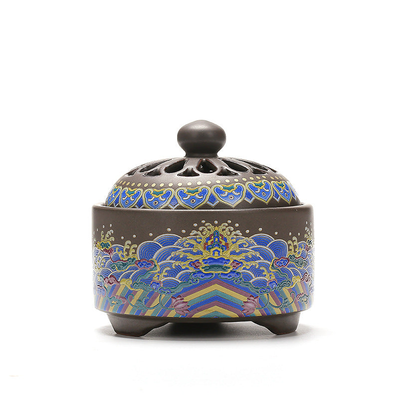 Ceramic Backflow Incense Burner — glazed ceramic incense decor, view 11