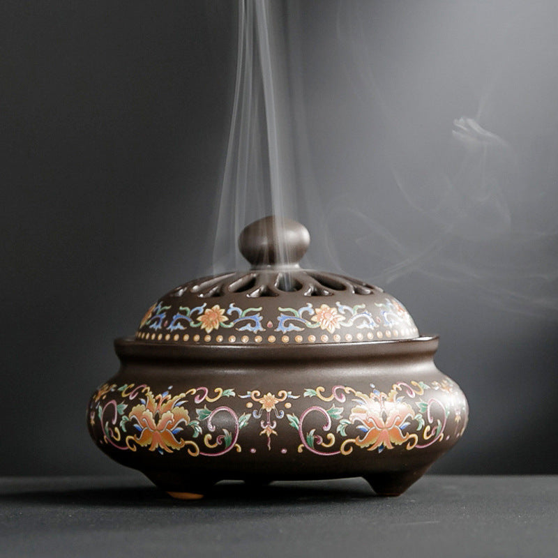 Ceramic Backflow Incense Burner — glazed ceramic incense decor, view 4