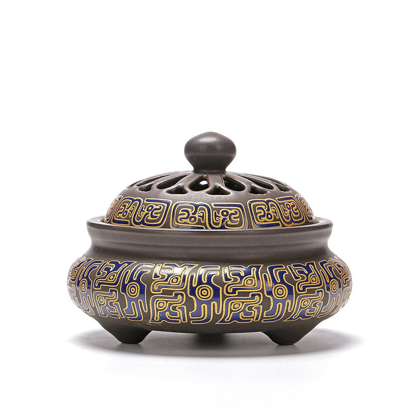 Ceramic Backflow Incense Burner — glazed ceramic incense decor, view 12