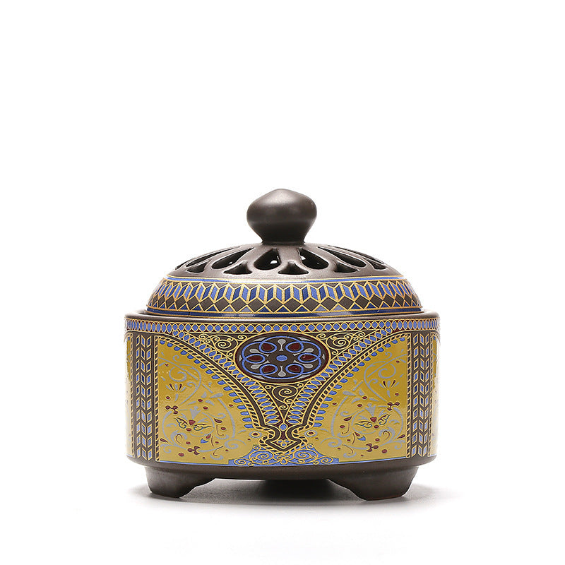 Ceramic Backflow Incense Burner — glazed ceramic incense decor, view 9
