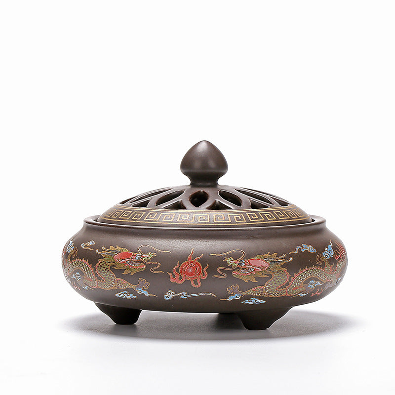 Ceramic Backflow Incense Burner — glazed ceramic incense decor, view 5