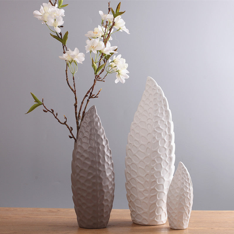 Textured Coral Vase — ceramic vase, view 1