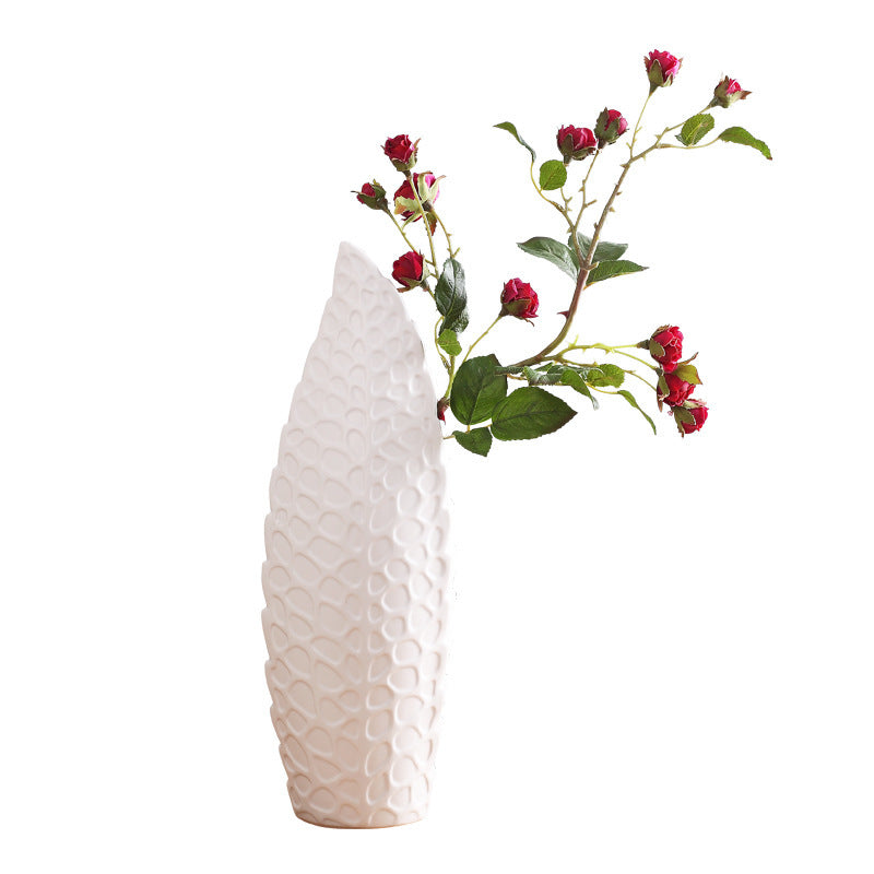 Textured Coral Vase — ceramic vase, view 3