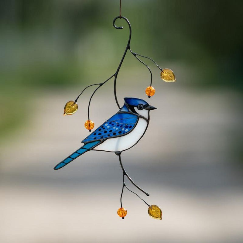 Stained Glass Bird Suncatcher — wall decor, view 3