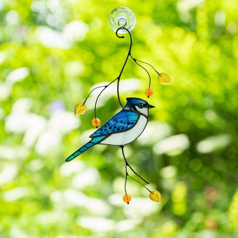 Stained Glass Bird Suncatcher — wall decor, view 1