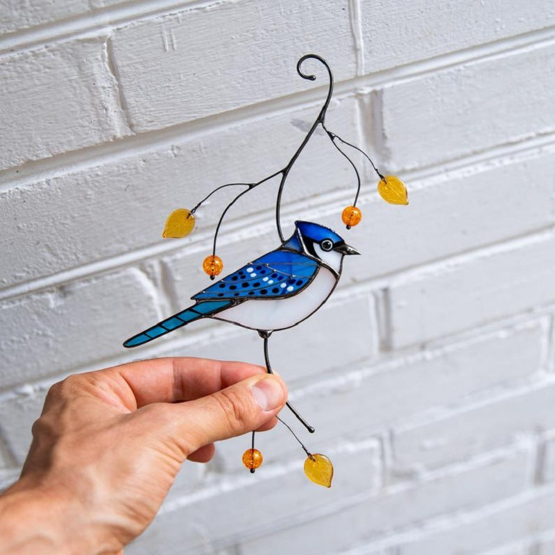 Stained Glass Bird Suncatcher — wall decor, view 5