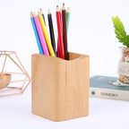 Walnut & Oak Pen Cubes — solid wood desk decor, view 2