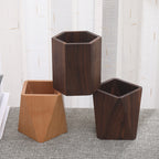 Wooden Pen & Stationery Holder — solid wood desk decor, view 7