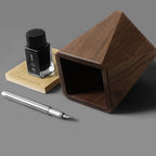 Wooden Pen & Stationery Holder — solid wood desk decor, view 8