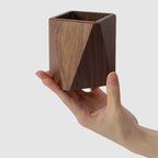 Wooden Pen & Stationery Holder — solid wood desk decor, view 9