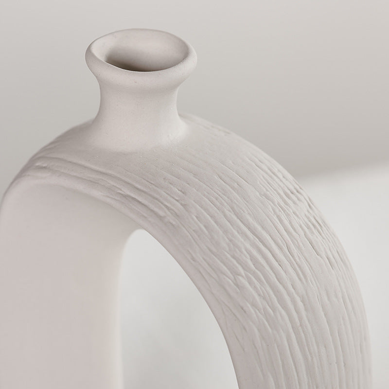 White Ceramic Bud Vase — glazed ceramic vases decor, view 6